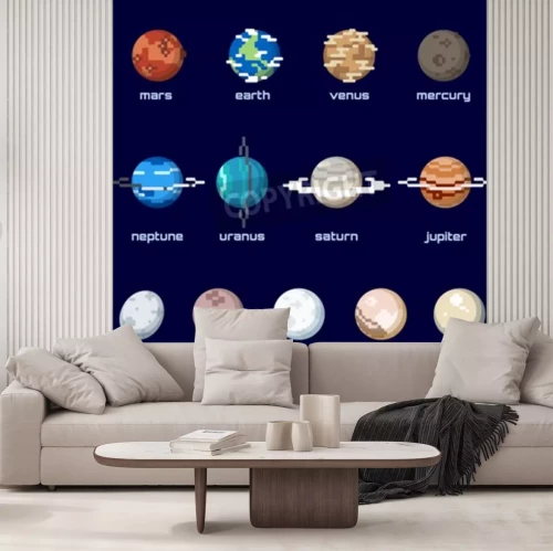 Fototapete Grafische Zusammenstellung von Planeten