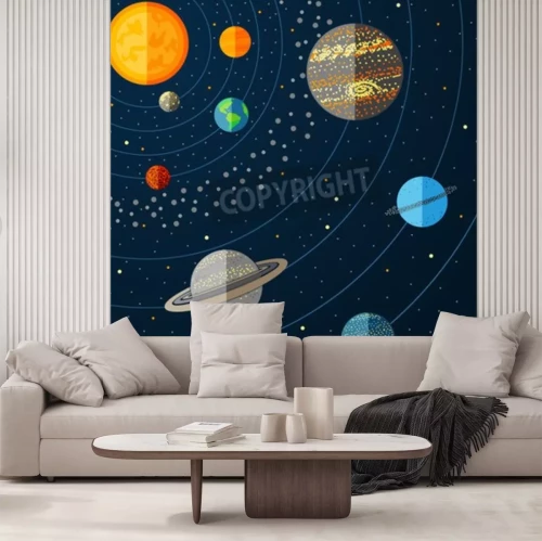 Fototapete Planeten um die Sonne