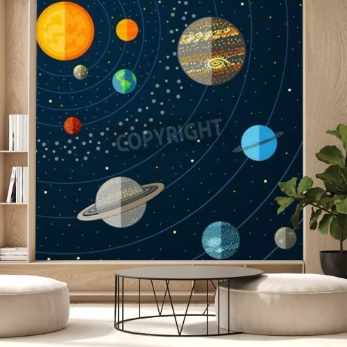 Fototapete Planeten um die Sonne