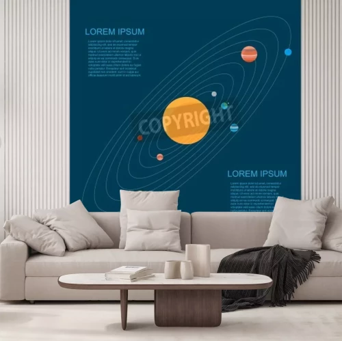 Fototapete Sonnensystem und Bahnen