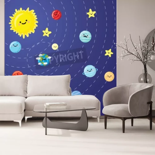 Fototapete Kindermuster des Sonnensystems