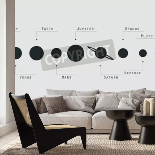 Fototapete Schwarz-graues Sonnensystem