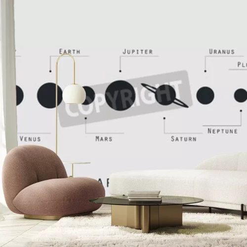 Fototapete Schwarz-graues Sonnensystem