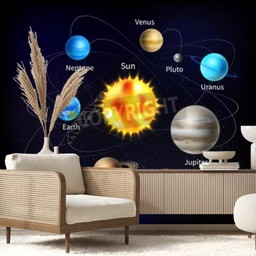 Fototapete Gezeichnetes Solar System