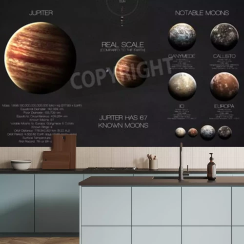 Fototapete Jupiter im realen Maßstab