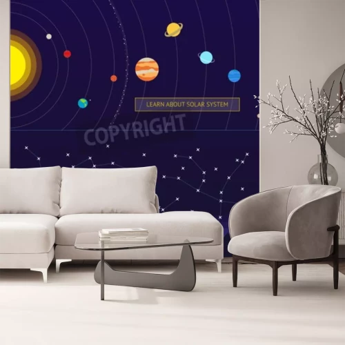 Fototapete Sonnensystem und Sterne