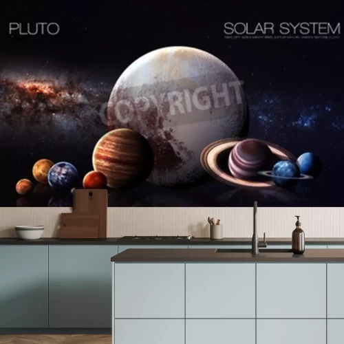 Fototapete Pluto und andere Planeten