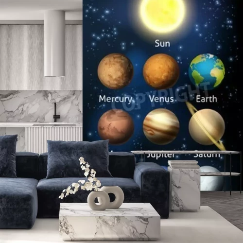 Fototapete Darstellung des Sonnensystems