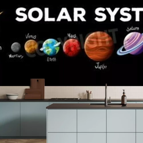 Fototapete Zeichnung des Sonnensystems
