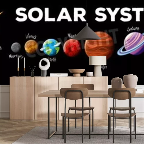 Fototapete Zeichnung des Sonnensystems