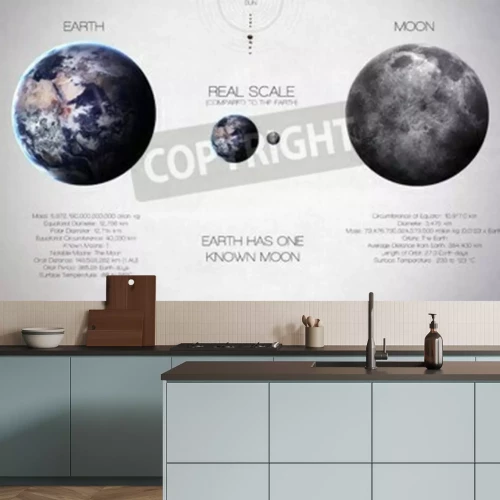 Fototapete Erde und Mond