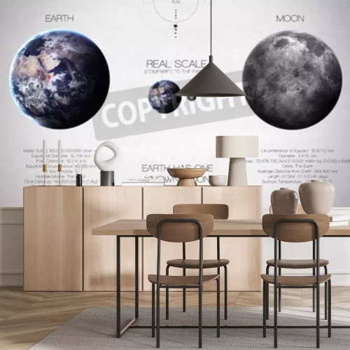 Fototapete Erde und Mond