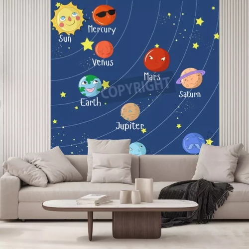 Fototapete Zeichensonnensystem