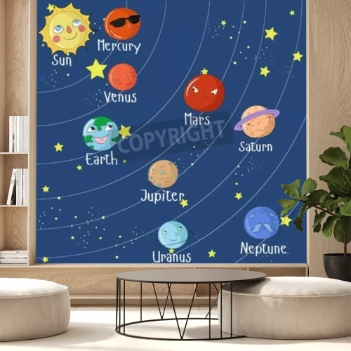 Fototapete Zeichensonnensystem