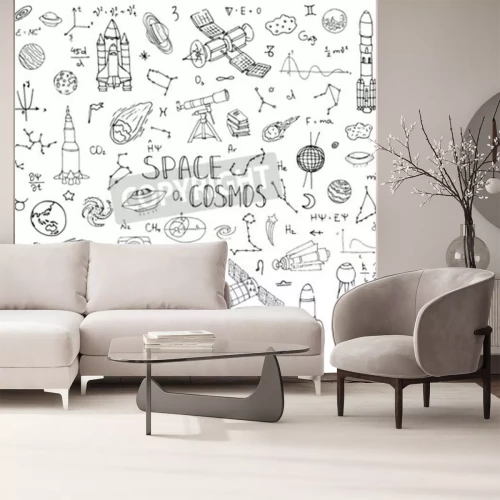 Fototapete Kosmische Illustration zum Ausmalen