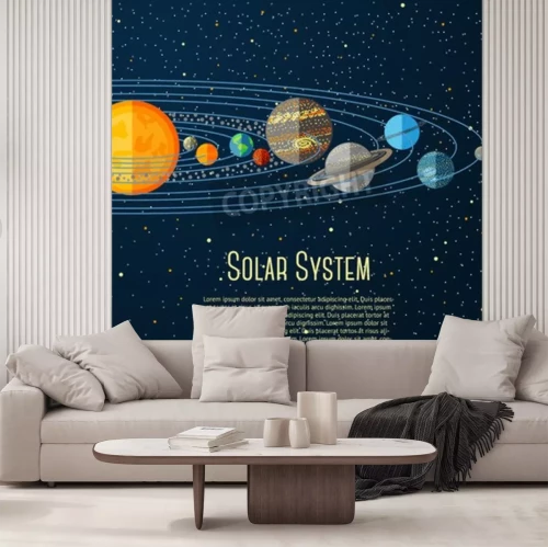 Fototapete Sonnensystem Planeten Sterne