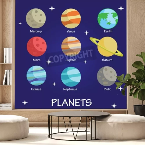 Fototapete Sonnensystem Planeten Sterne