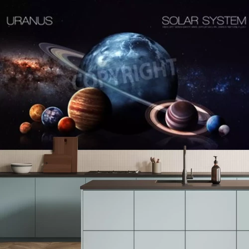 Fototapete Grafik mit Sonnensystem