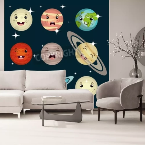 Fototapete Sonnensystem 3d