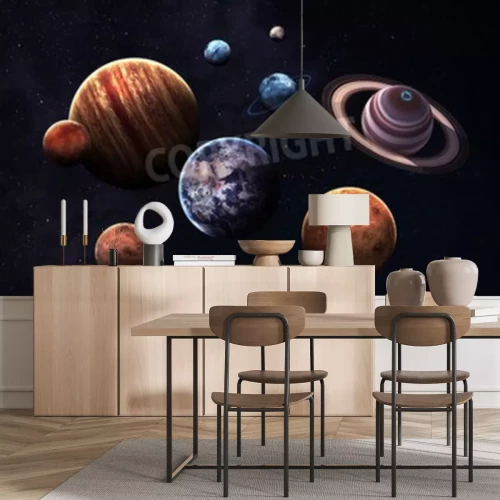 Fototapete Gestreutes Sonnensystem