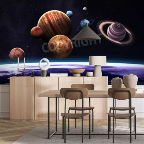 Fototapete Sonnensystem mit Planeten