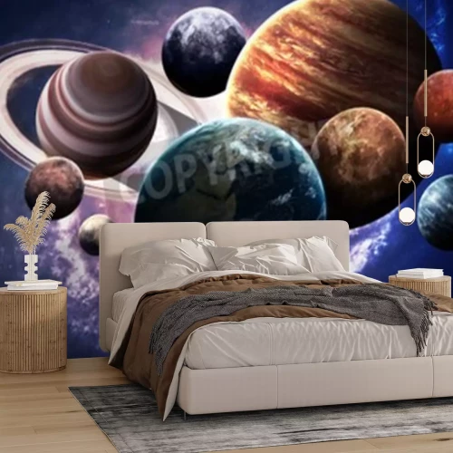 Fototapete Realistische Darstellung des Sonnensystems