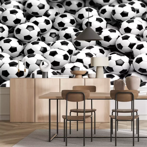 Fototapete 3d Rendering Fußball Bälle Hintergrund