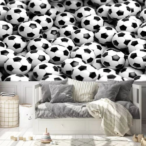 Fototapete 3d Rendering Fußball Bälle Hintergrund