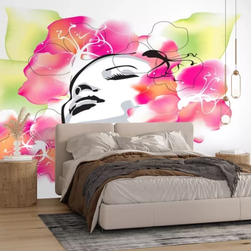 Sticker Vektor Frühling Mädchen