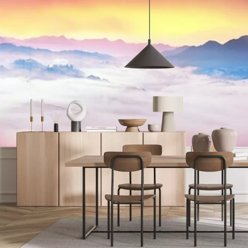 Sticker Nebliger Sonnenaufgang in den Karpaten