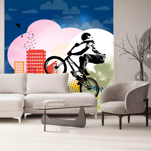 Fototapete BMX auf einem abstrakten Hintergrund