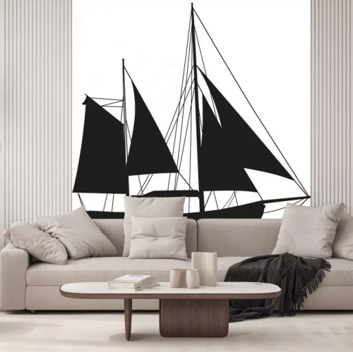 Sticker Segelboot Segelschiff Silhouette