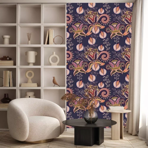 Tapete Paisley Verzierung. Bunte indische Kulisse