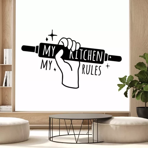 Sticker Nudelholz mit Aufschrift