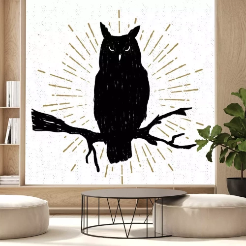 Sticker Hand gezeichnet Halloween-Symbol mit einer strukturierten Eule Vektor-Illustration.