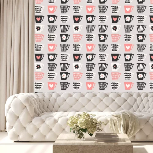 Tapete Nahtlose Kaffeetassen Muster