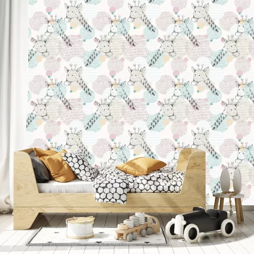 Tapete Abstrakte geometrische Giraffen