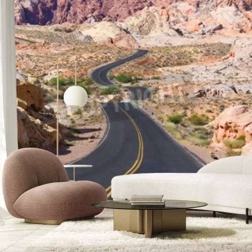 Fototapete Weg durch die Wüste