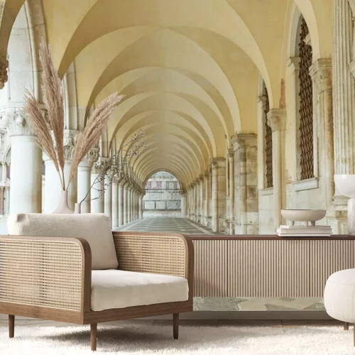 Fototapete Archway unter dem Dogenpalast auf dem Markusplatz (Venedig, Italien). Horizontal.