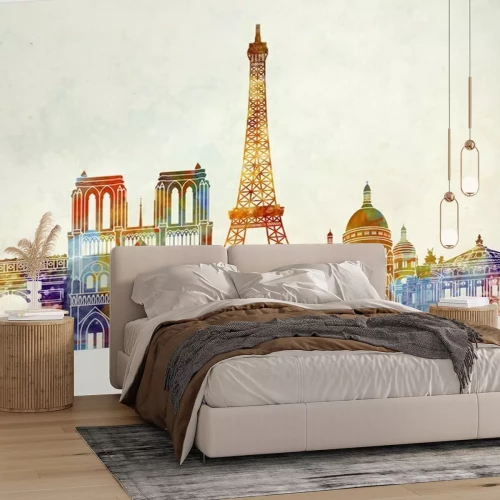 Fototapete Regenbogenpanorama Paris