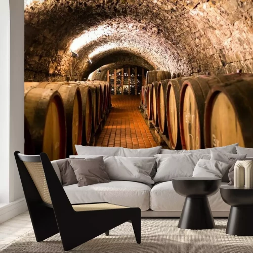 Fototapete Weinfässer im Keller