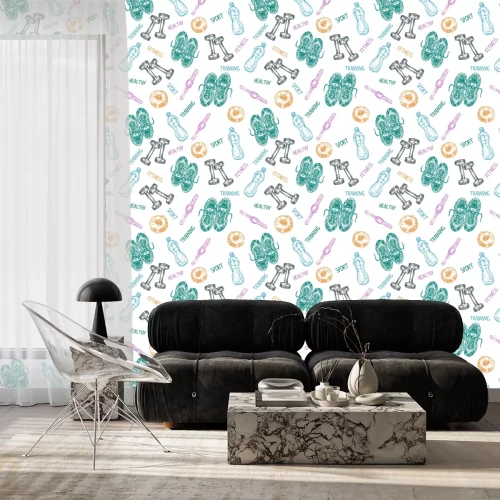 Tapete Sport und Fitness nahtlose Muster