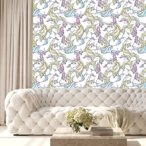 Tapete Einhornfamilie