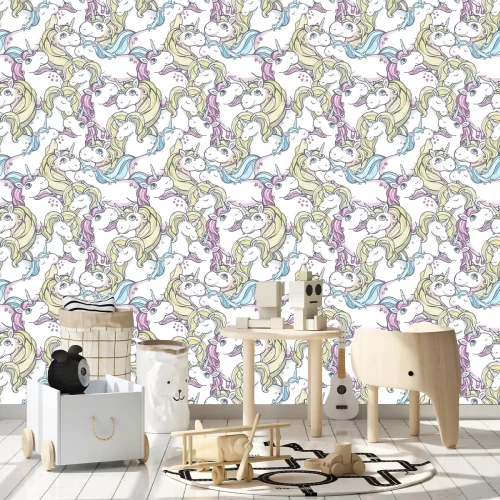 Tapete Einhornfamilie