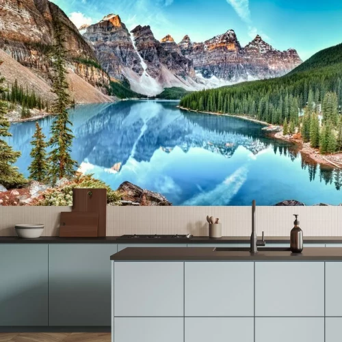 Fototapete Moraine See-Panorama im Banff-Nationalpark, Alberta, Kanada