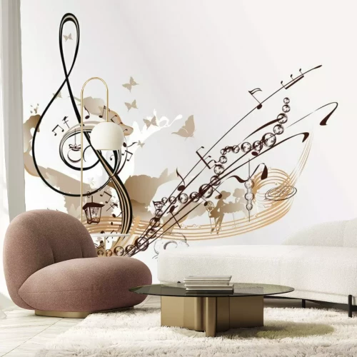 Sticker Verrückte Noten auf einer Grafik im Retro-Stil