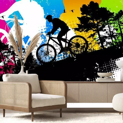 Sticker Farbige Mountainbike abstrakten Hintergrund