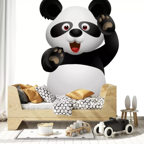 Sticker Vektor-Illustration von lustigen Panda praktizieren Kampfkunst