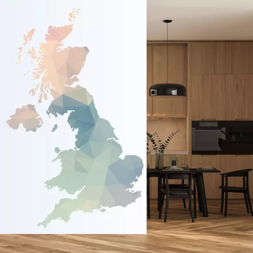 Sticker Polygonale Karte von Großbritannien