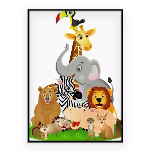 Poster Eine Gruppe exotischer Märchentiere